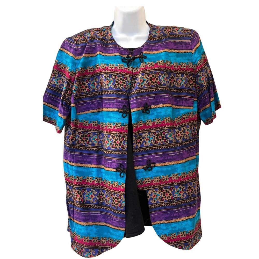 Vintage 80's Jewel Tone Woman's Suit Jacket- Frog Buttons